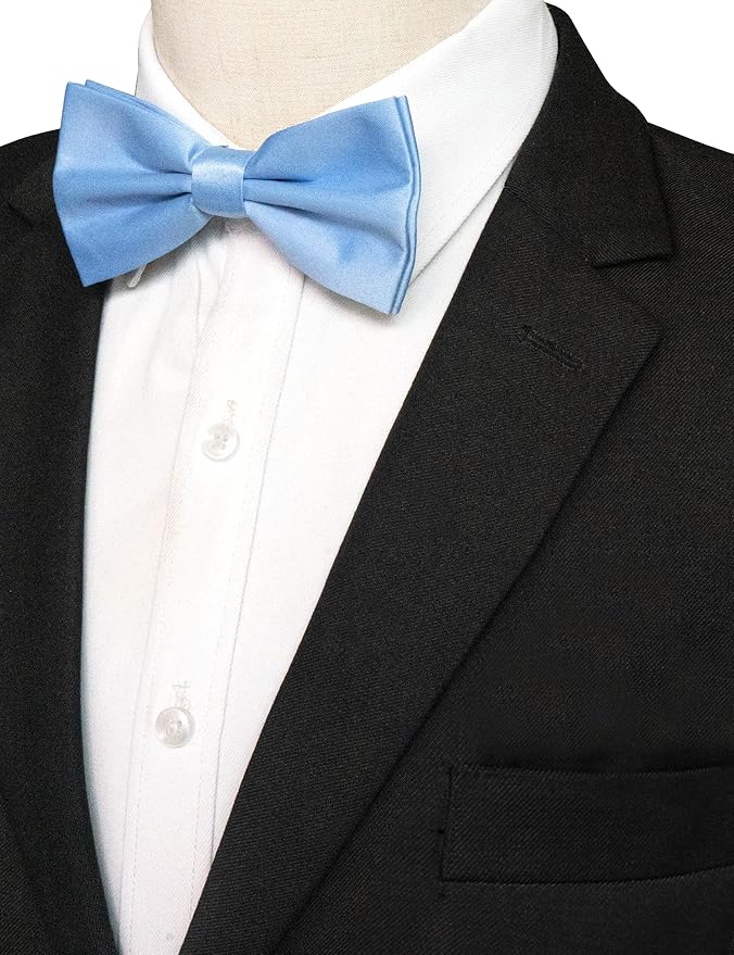 JEMYGINS Solid Color Pre-tied Bow Tie Adjustable Bowtie for Men