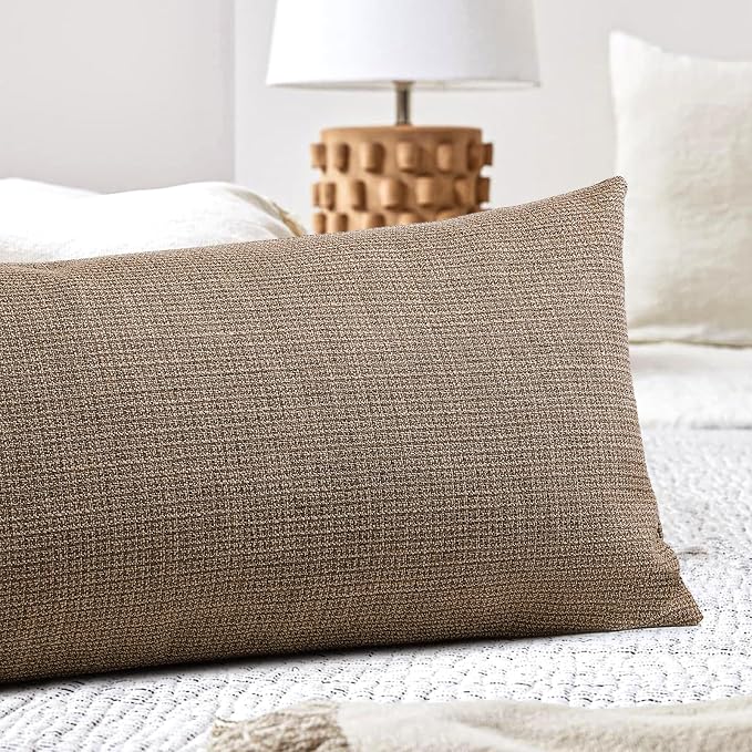 OTOSTAR Linen Throw Pillow Cover Set of 1 Decorative Long Lumbar Pillowcase Rectangle Cushion Cover 14x36 Inch for Home Decor Sofa Bedroom Car 35 x 90CM Brown