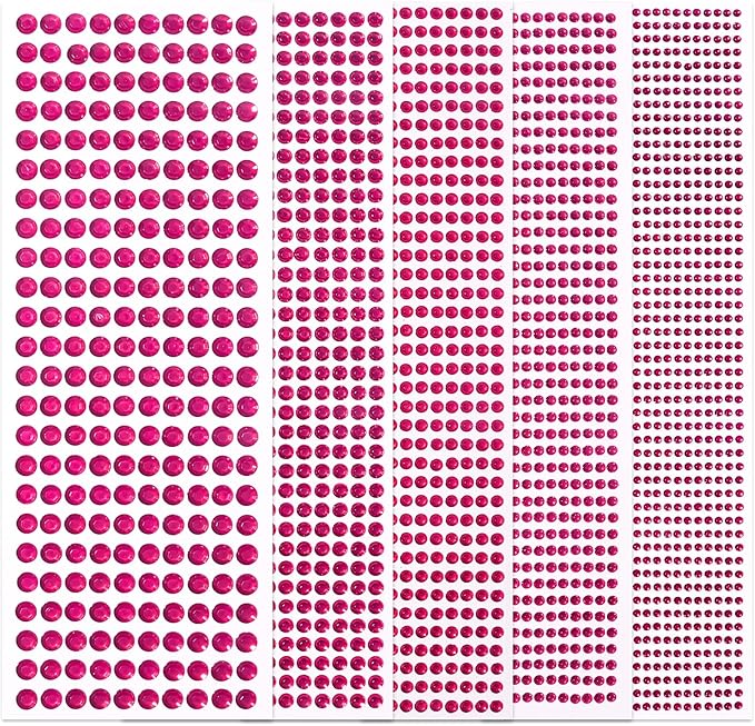 3555pcs Self Adhesive Face Gems for Makeup, Festival Jewels, Hair Gems, Rhinestone Stickers for Face, Eye, Makeup, Nail, Body, Crafts 5sheets (rose-3/4/5/6/8mm)