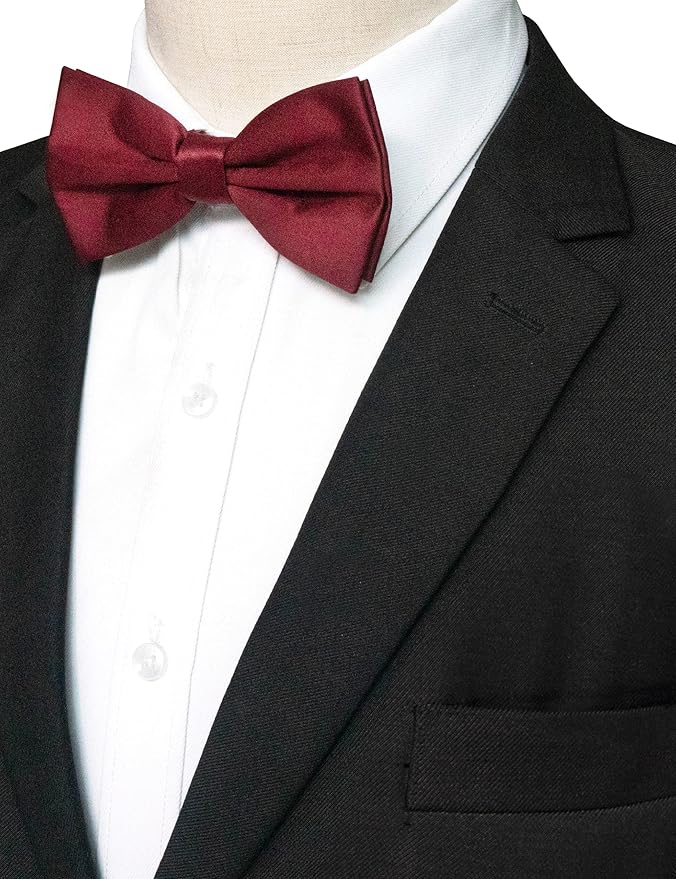 JEMYGINS Solid Color Pre-tied Bow Tie Adjustable Bowtie for Men