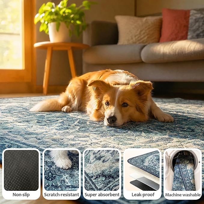 Washable Pee Pads for Dogs, Reusable Puppy Potty Training Pads, Ultra-Absorbent Thick Waterproof Leak-Proof Non-Slip Pads & Mat for Crate, Playpen, Floor, Whelping & Housebreaking , 2 Pack 18"x24"