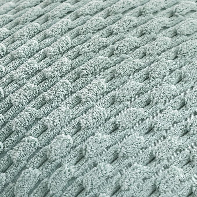 Set of 4 Aqua Decorative Throw Pillow Covers 22x22 Inch Corduroy Pillow Covers for Bed Couch Sofa Living Room Soft Square Cushion Cases
