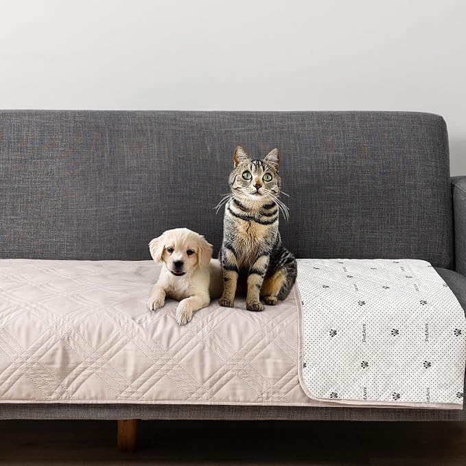PetAmi Waterproof Couch Cover for Dog Nonslip Bed Sofa Blanket, 30x70 Beige
