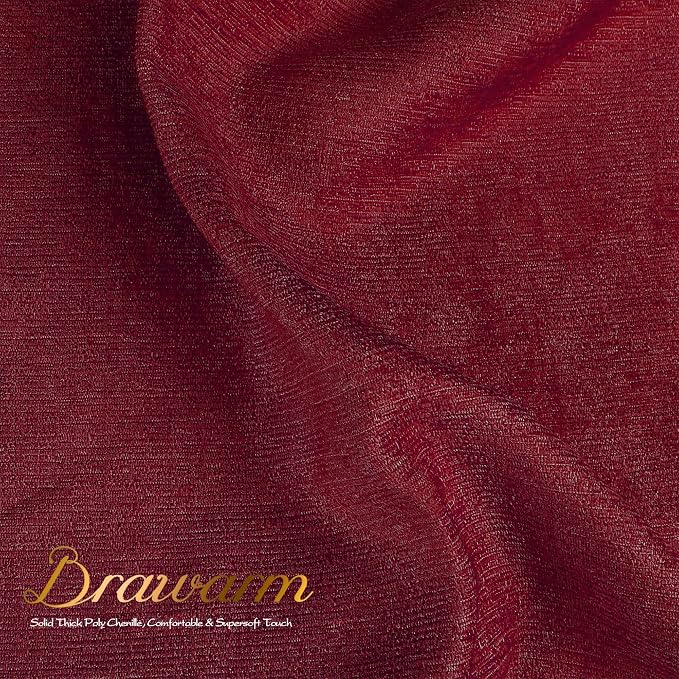 BRAWARM Chenille Throw Pillow Covers 20x20 Inches, Burgundy, 2 Pack | Decorative Pillow Covers with Shell Edge, Soft Cushion Cases for Sofa Bed Living Room Home Farmhouse (No Insert)