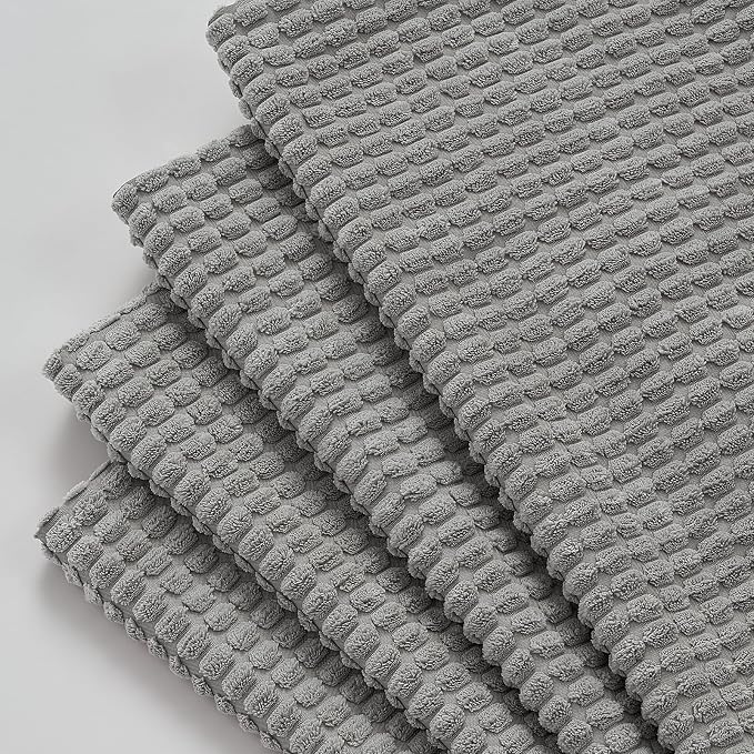 Topfinel 4 Packs Decorative 20x20 Inch Grey Throw Pillow Covers for Living Room Couch Bed, Rustic Modern Home Decor, Soft Corduroy Small Bulge Accent Square Cushion Case 50x50 cm(Light Grey)