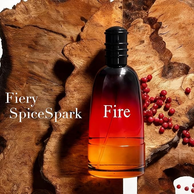 AFLUXE Fire, Men's Cologne Gift, Long Lasting EDP, Aura of Elitism & Modern Style, Perfume for Business, Commute and Casual Use, 3.4 Fl Oz