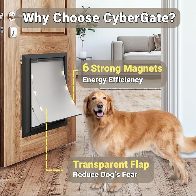X-Large Heavy Duty Aluminum Dog Door, Double Flap for Extreme Weather