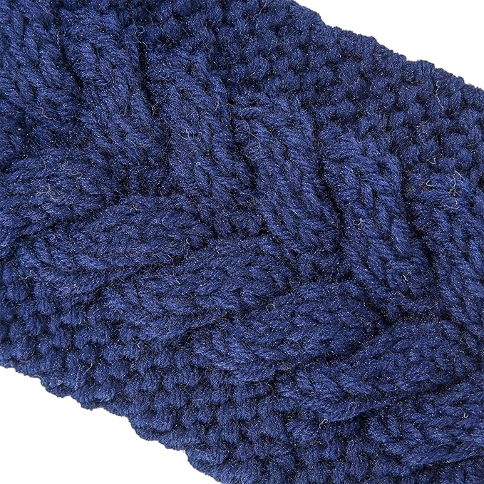 4 Pieces Winter Ear Warmers Headbands Women Warm Knitted Headband Braided Crochet Head Wraps(Pink, Red, Navy Blue, Purple)