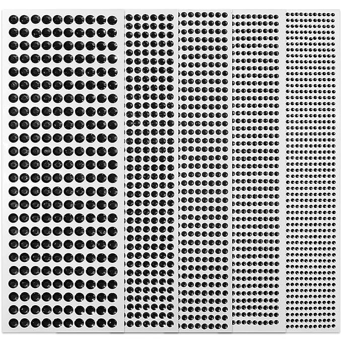 SARATA 3/4/5/6/8 MM Face Gems Temporary Tattoos Rhinestones Stickers Black Rhinestone Strips Jewel Stickers Gem Diamond Crystal Gem Stickers for Scrapbooking DIY Crafts Wedding Prom access 3555PCS