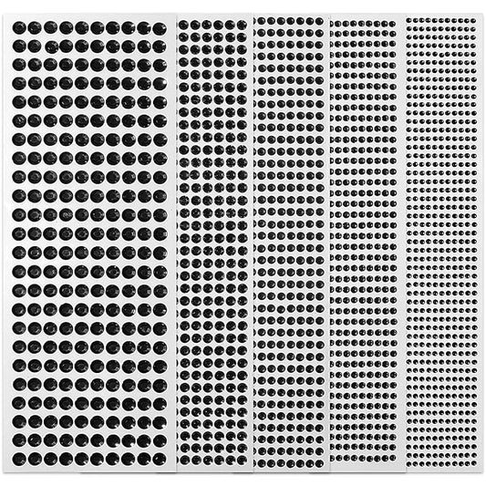 SARATA 3/4/5/6/8 MM Face Gems Temporary Tattoos Rhinestones Stickers Black Rhinestone Strips Jewel Stickers Gem Diamond Crystal Gem Stickers for Scrapbooking DIY Crafts Wedding Prom access 3555PCS