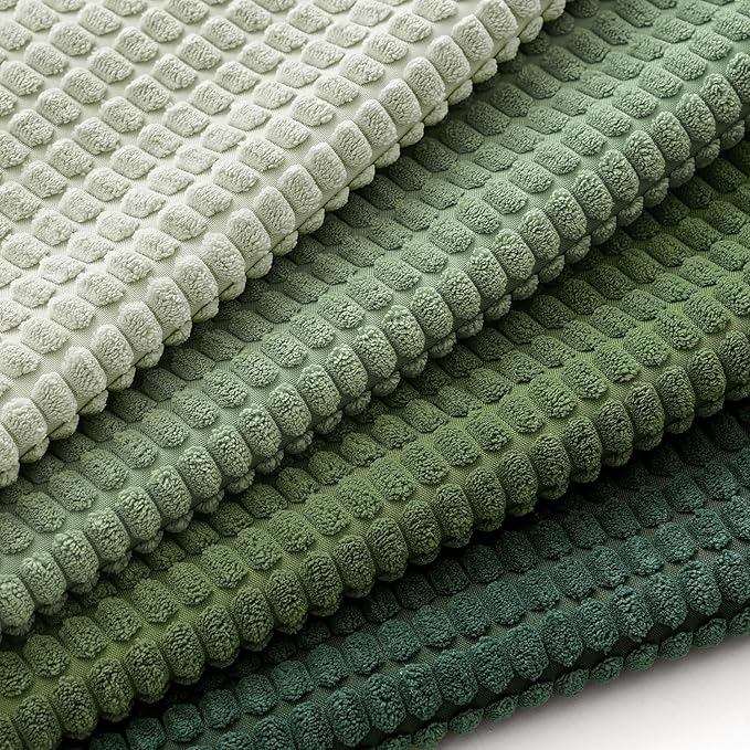 MIULEE Boho Euro Decorative Pillow Covers 24x24 Inch Set of 4 Forest Green | Boho Farmhouse Home Decor, Modern Nordic Throw Pillow Covers, Summer Soft Corduroy for Couch Sofa Bed Living Room