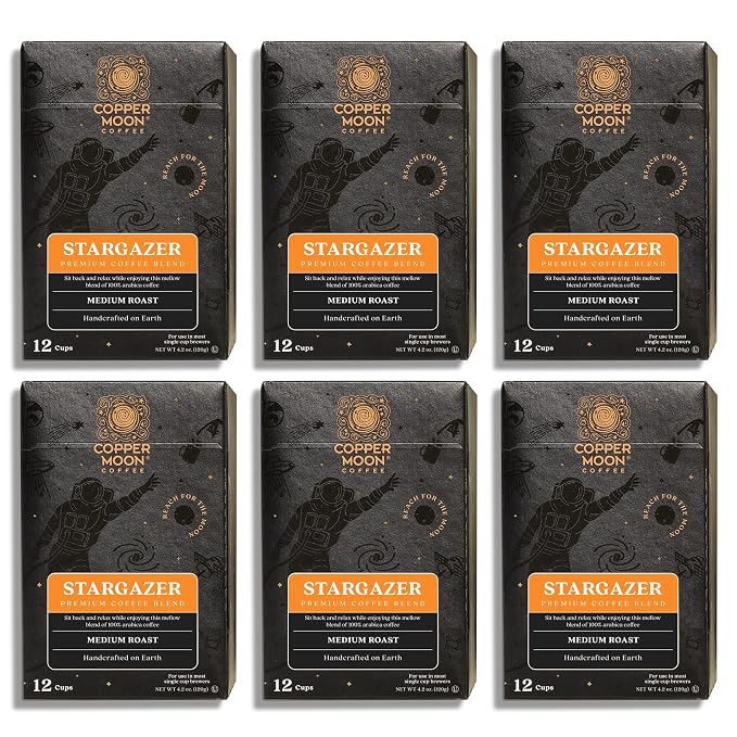 Copper Moon Single Serve Coffee Pods for Keurig K-Cup Brewers, Medium Roast, Stargazer Blend, 72 Count
