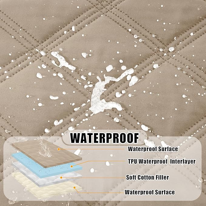 Smiry Waterproof Dog Bed Cover, Reversible Pet Blanket for Sofa Couch | Soft Washable Dog Blanket, Leakproof Couch Cover for Dogs Cats & Furniture Protection, 40x50, Taupe/Beige