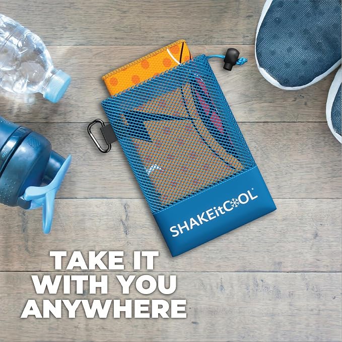 SHAKEitCOOL Original Cooling Towel – Soft, Lightweight, Heat Relief – Perfect for Biking, Running, Yoga, Gym, Gardening – Fast Break