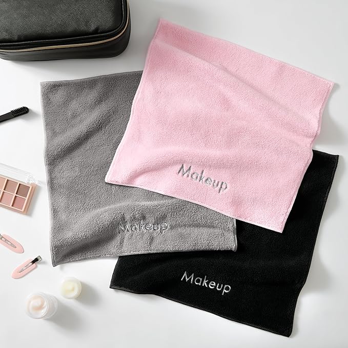 Arkwright Makeup Towels - Bulk Case of 108 - Ultra Soft & Gentle Microfiber Coral Fleece Washcloth Face Make Up Remover, Reusuable Eraser Cloth Essentials for Hosts & Artists, 13 x 13 in, Grey