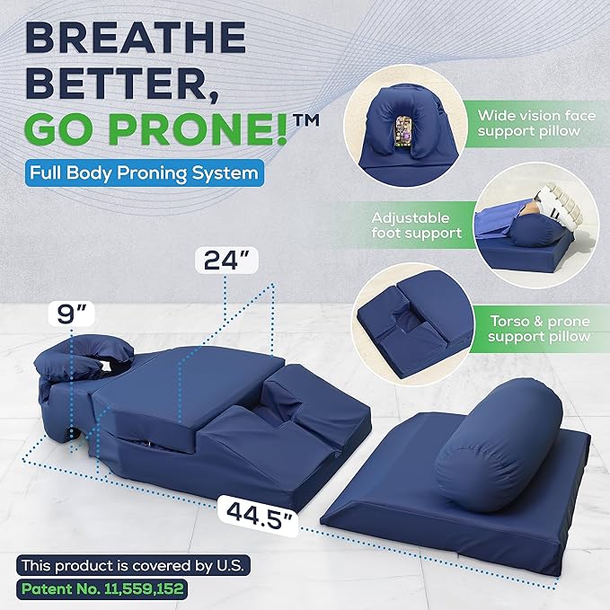 EZ Prone™ Positioning System – Body Pillow, Physical Therapy, Sleep Apnea Pillow, Massage Tools, Face Down Pillow, Sleep Therapy Pillow, Sleeping Aid, Full Body Pillow Memory Foam Pillow
