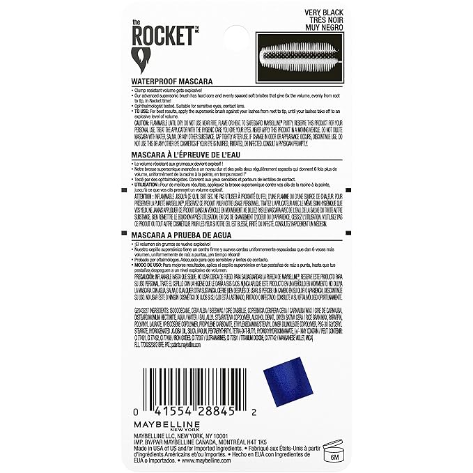 Maybelline New York Volum' Express The Rocket Waterproof Mascara, Very Black, 0.3 fl. oz.