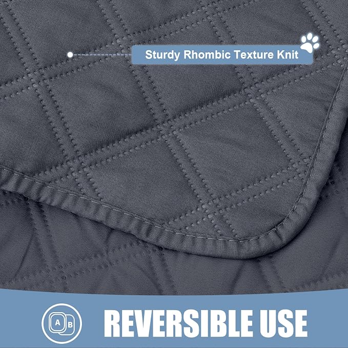 Smiry Waterproof Reversible Pet Couch Covers for Dogs | Pet Friendly, Soft Fabric, Washable Sofa Furniture Protector for Dogs Cat Kids, Checkered (40"x70", Dark Grey/Dark Grey)