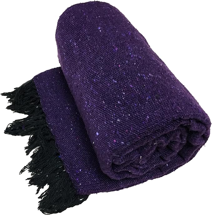 Open Road Goods Solid Color Mexican Yoga Blanket – Large Handwoven Throw for Yoga, Beach, Camping or Home – Soft and Durable Cotton Blend
