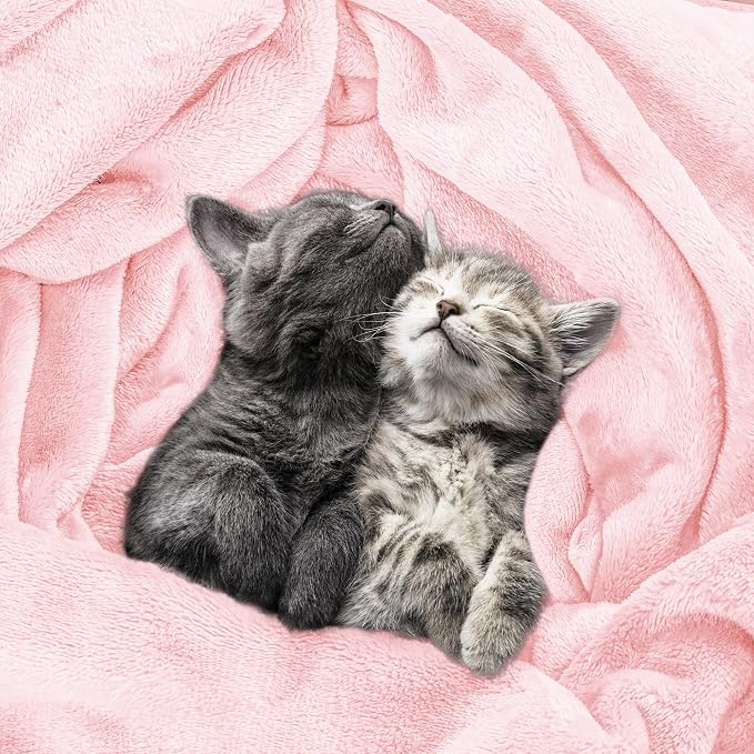 Utopia Bedding Ultra Soft Fleece Bed Blanket Throw Size Pink (50x60 Inches) | Microfiber Plush Warm Lightweight Breathable Cozy Blanket Anti-Static, All Season Use, Gift for Women and Men