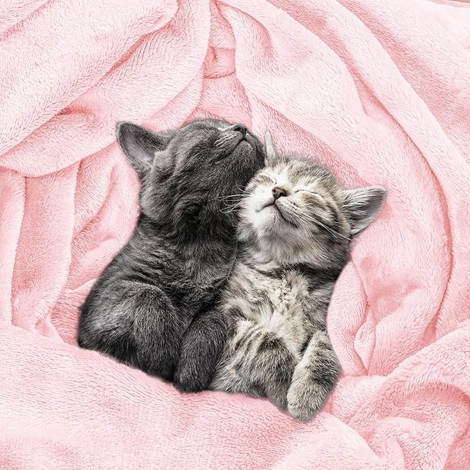 Utopia Bedding Ultra Soft Fleece Bed Blanket Twin Size Pink (60x80 Inches) | Microfiber Plush Warm Lightweight Breathable Cozy Blanket Anti-Static, All Season Use, Gift for Women and Men