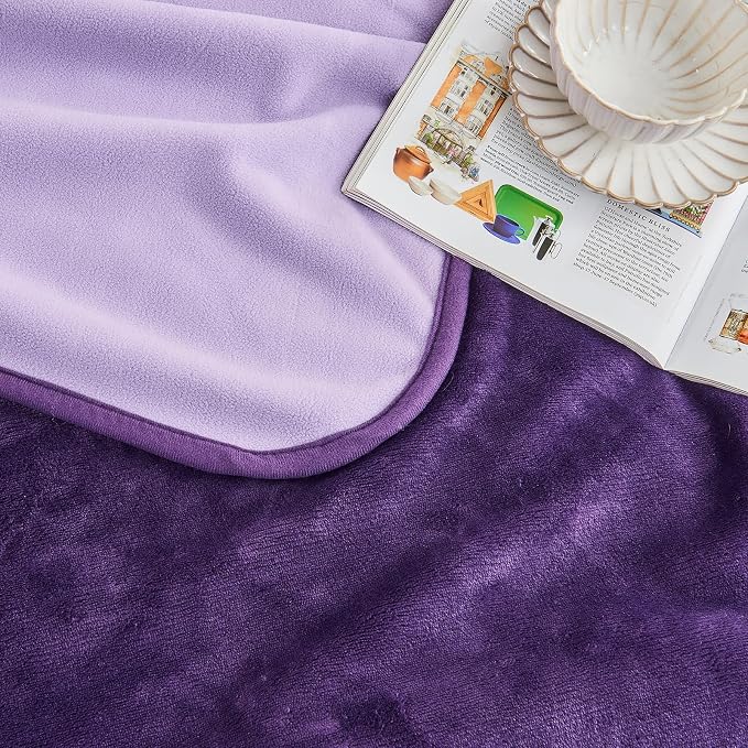 Waterproof Blanket Bed Cover 40"x60" for Adults or Pets, Dark Purple | Soft Pet Blanket for Dogs Cats, Reversible Leakproof Blanket for Bed Couch Sofa, Furniture Protector