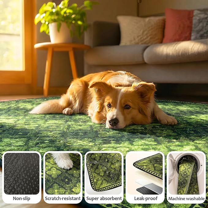 Washable Pee Pads for Dogs, Reusable Puppy Potty Training Pads, Ultra-Absorbent Thick Waterproof Leak-Proof Non-Slip Pads & Mat for Crate, Playpen, Floor, Whelping & Housebreaking , 2 Pack 36"x72"