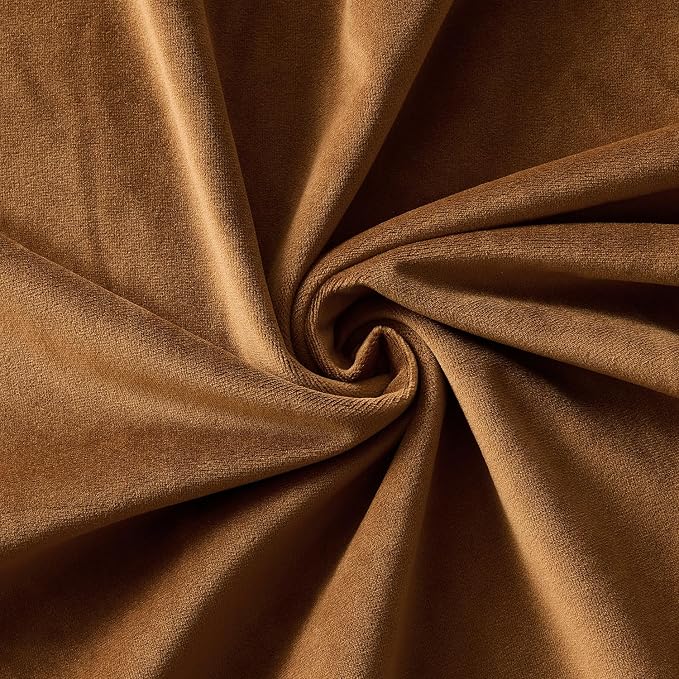 MIULEE 24x24 Inch Pack of 2 Euro Velvet Throw Pillow Covers Golden Brown | Soft Solid Decorative Euro Sham, Modern Luxury Home Decor, for King Bed Sofa Couch Bedroom Livingroom