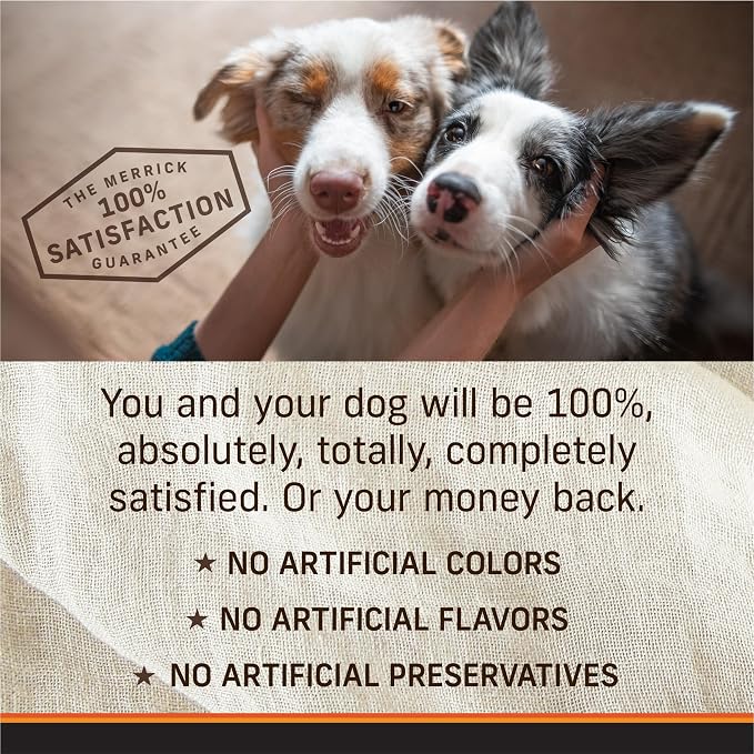 Merrick Grain Free Premium and Natural Canned Dog Food, Soft and Healthy, Real Beef and Chicken Variety Pack - (Pack of 12) 9.5 lb. Cans