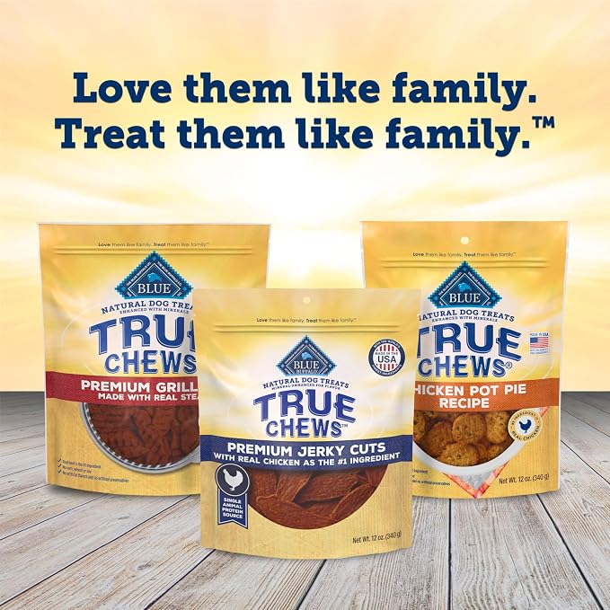 Blue Buffalo True Chews Premium Jerky Cuts Chicken Dog Treats, 12 oz | Real Chicken First, Tender & Tasty, Made in the USA, No Artificial Preservatives