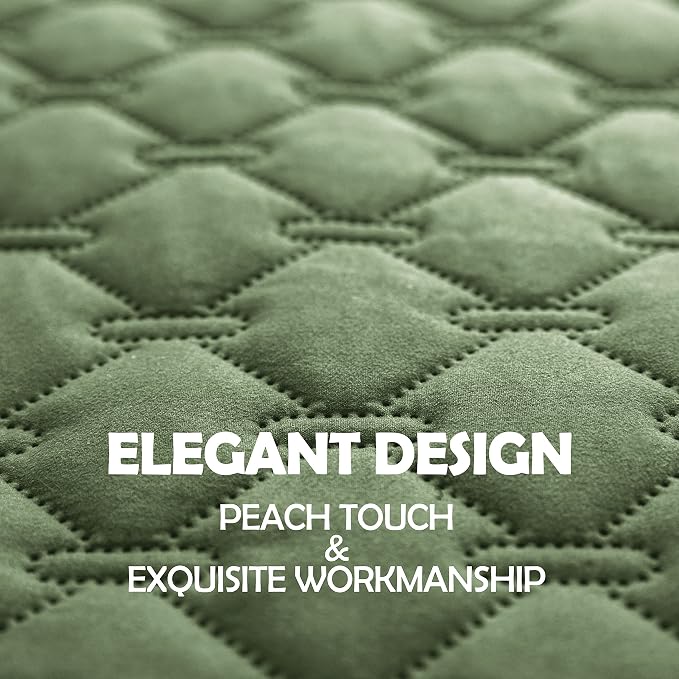 gogobunny Waterproof Dog Blankets for Large Dogs, Pet Bed Cover Breathable | Washable Pee Pads, Quilted Throw Blanket, Furniture Protector for Couch Sofa Bed Car, 82x82 Inch Dark/Light Green