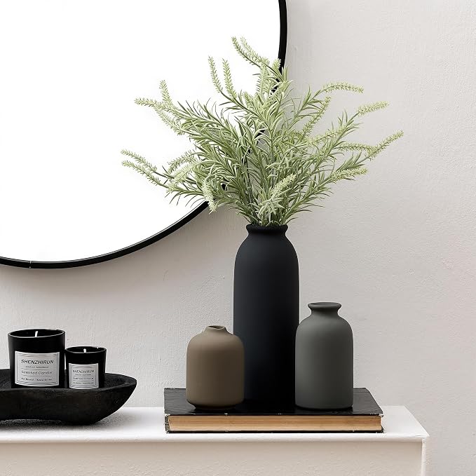 Ceramic Vase Set of 3, Decorative Nordic Minimalist Vases Home Decor for Living Room Kitchen Bedroom Entryway Mantel Table, Modern Decor for Bouquet Pampas Grass Dried Fresh Flowers- Multicolor