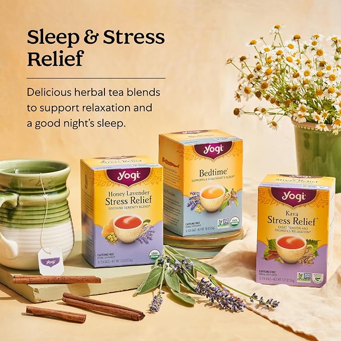 Yogi Tea Cinnamon Horchata Stress & Sleep - 16 Tea Bags per Pack (6 Packs) - Organic Sleep Tea - Supports a Restful Sleep - Includes Ashwagandha, Passionflower & Apple Cider Vinegar