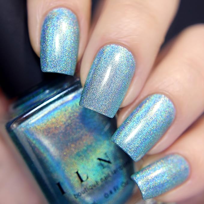 ILNP Aria - Sky Blue Ultra Holographic Nail Polish, Chip Resistant Manicure, Non-Toxic Nail Lacquer, Vegan, Cruelty Free, 12ml
