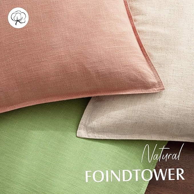 Foindtower Pack of 2, Decorative Linen Solid Throw Pillow Covers Accent Lumbar Cushion Case Boho Farmhouse Pillowcase for Chair Couch Sofa Bedroom Living Room Home Decor 12 x 20 Inch Coral Pink