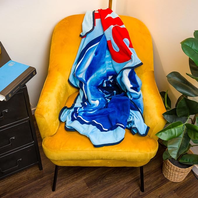 Silver Buffalo Jaws Need a Bigger Boat, Fleece Throw Blanket, 45x60in | Soft and Cozy, 180 GSM