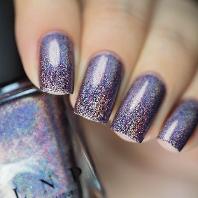 ILNP Charmed - Royal Plum Ultra Holographic Nail Polish, Chip Resistant Manicure, Non-Toxic, Vegan, Cruelty Free, 12ml