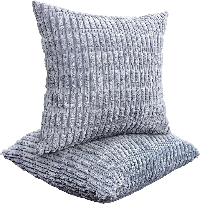 JMGBird Fall Decor Throw Pillows for Couch Pillows with Inserts Included | Decorative Throw Pillows Set of 2, 18x18 Inch Grey Corn Pattern - Square Pillows with Inserts for Indoor Home Decor