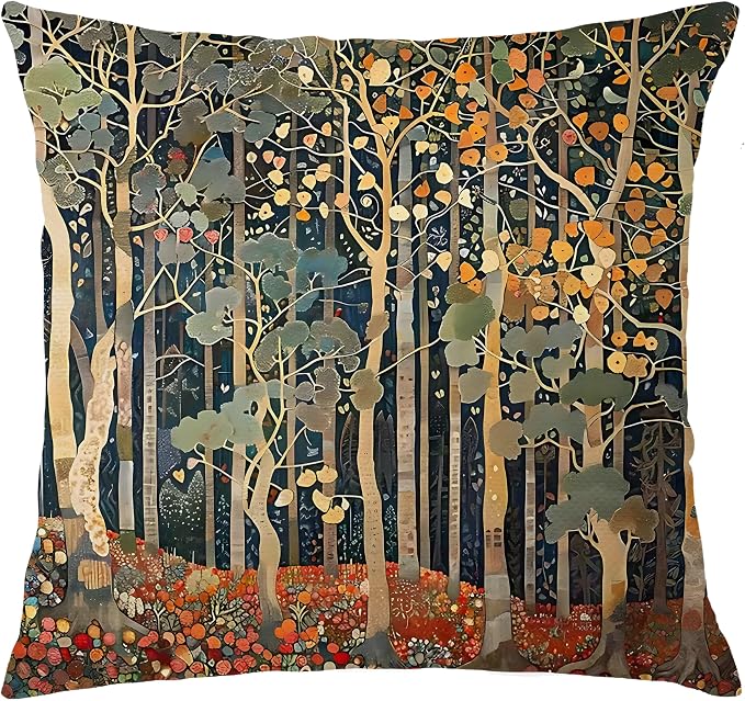 450 Rustic William Morris Inspired Forest Decor Pillow Covers 22x22 | Fall Autumn Home Room Decor, Vintage Botanical Nature Decorative Throw Pillow Covers for Home Bedroom Living Room