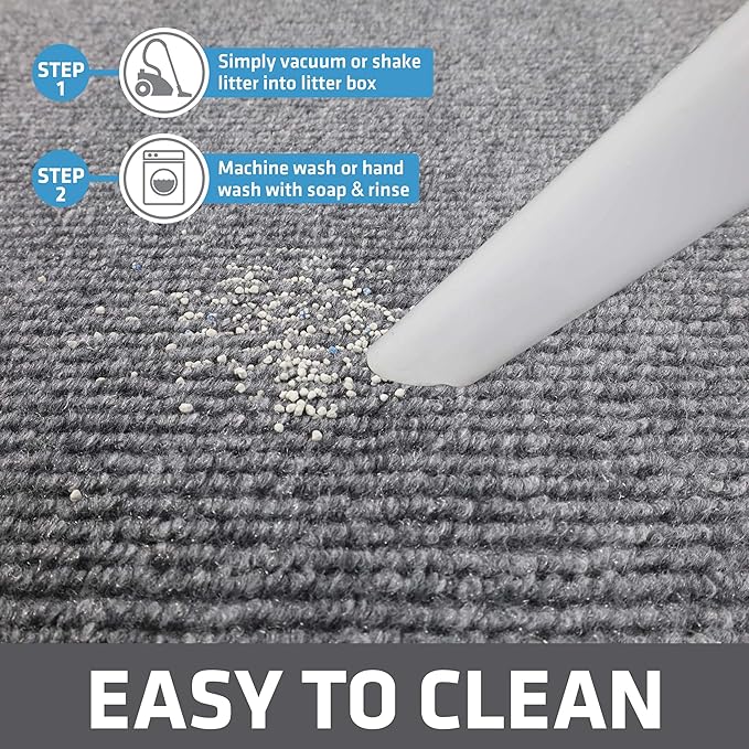 Drymate Cat Litter Box Mat, Litter Trapping Mat, Grey, 28x36 XL | Waterproof, Urine-Proof, Absorbent, Machine Washable, Soft on Paws, Contains Mess, Protects Floors, Kitten Supplies, USA Made