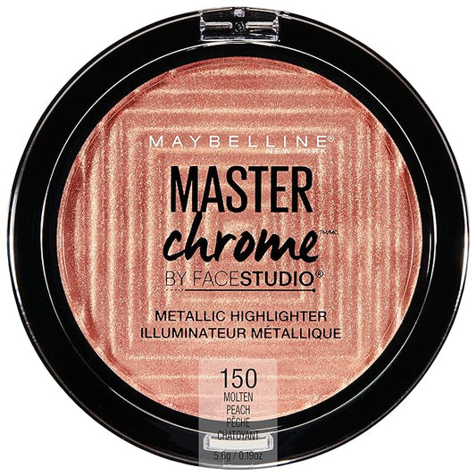 Maybelline New York Facestudio Master Chrome Metallic Highlighter Makeup, Molten Peach, 0.19 Ounce