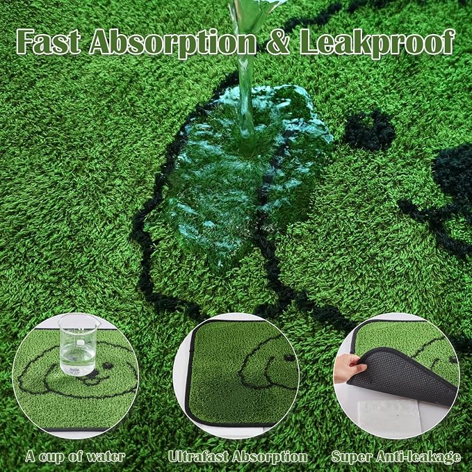 Reusable Puppy Pads , Washable Pee Pads for Dogs 48" x 30" 2 Pack | Super Absorbent & Leakproof Potty Training Pads, Plush Grass-Look With Non-Slip Backing For Crates, Playpens & Small Pets