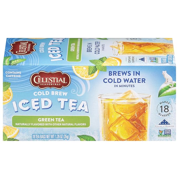 Celestial Seasonings Cold Brew Green Iced Tea 18 Count
