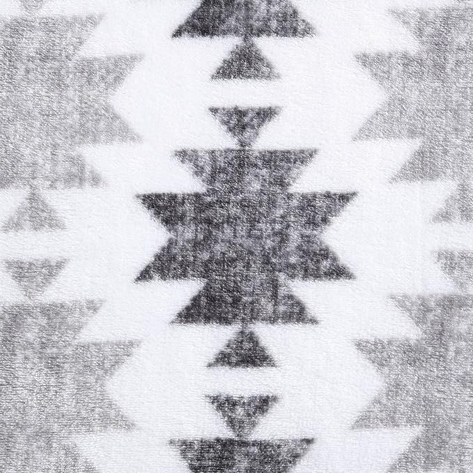 Wrangler - Blanket, Super Soft Sherpa Bedding, Yellowstone Inspired Throw Blanket for Couch or Bed (Canyon Ikat Grey, 50" x 60")