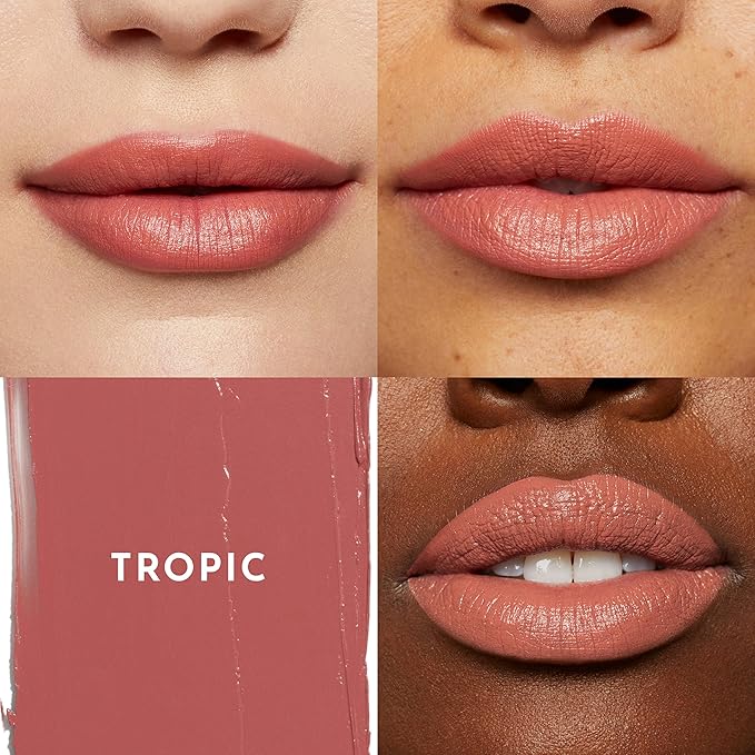 Lawless Women's Forget the Filler Lip-Plumping Line-Smoothing Satin Cream Lipstick, Tropic, Pink, 0.1 Ounce