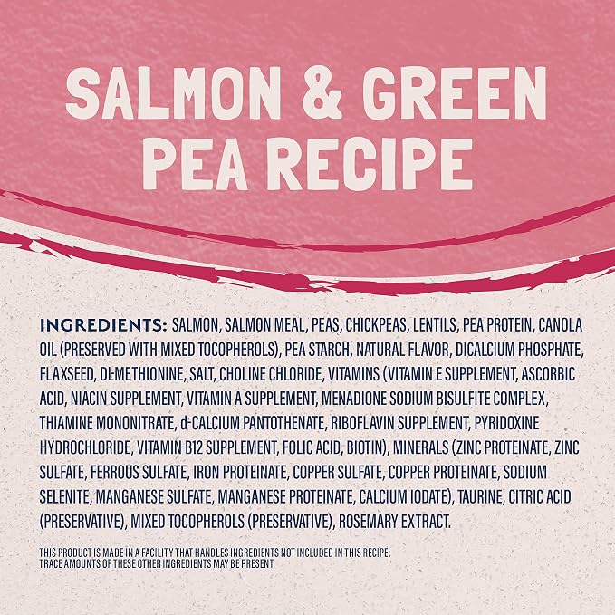 Natural Balance Limited Ingredient Cat Food, Salmon & Green Pea, 4 lb | Grain-Free, Soy-Free, and Corn-Free Dry Cat Food, Balanced Nutrition for Adult Cats, Single Animal Protein