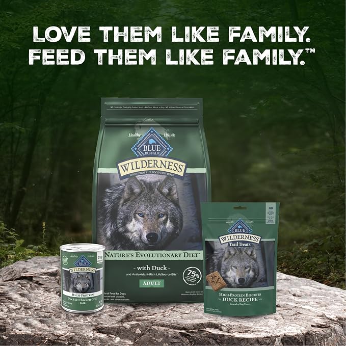 Blue Buffalo Wilderness Duck & Wholesome Grains Adult Dry Dog Food, 28 lb | 39g Protein, Real Duck #1 Ingredient, Antioxidant-Rich Fruits & Veggies, High Protein to Fuel Adventures
