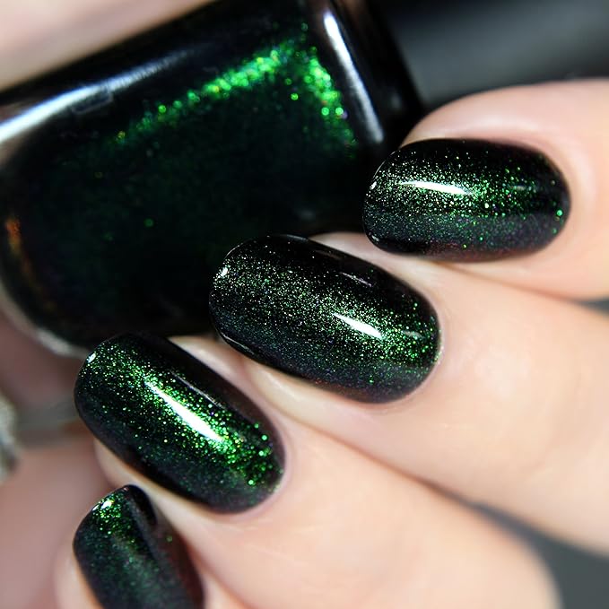 ILNP Salem - Rich Black Green Shimmer Nail Polish