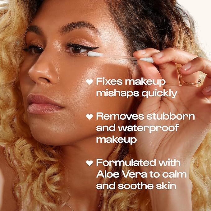 Alleyoop Cotton Swabs for Makeup, Tip Off Liquid-Filled Makeup Removing Swabs (24 Count, 1 Pack) - Easy-To-Use & Space Saving Makeup Remover - Disposable Cotton Tips for Eye, Lip, Eyebrow, & Eyeshadow