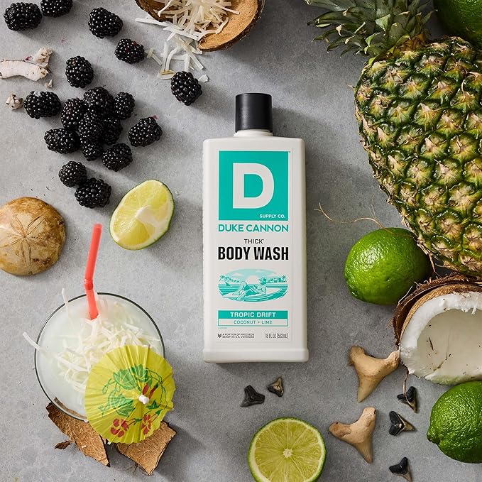 Duke Cannon THICK® Body Wash for Men – Tropic Drift, 18 oz – High-Viscosity, Moisturizing Shower Gel with Bold, Long-Lasting Scent
